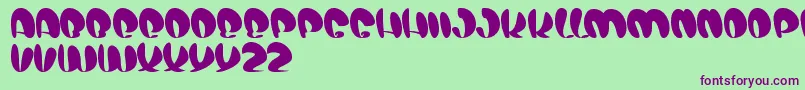フォントAirShow – 緑の背景に紫のフォント