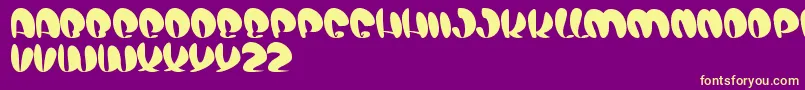 フォントAirShow – 紫の背景に黄色のフォント