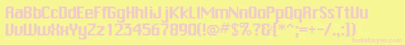 TrakksskRegular Font – Pink Fonts on Yellow Background