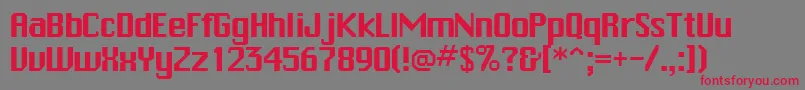 TrakksskRegular Font – Red Fonts on Gray Background