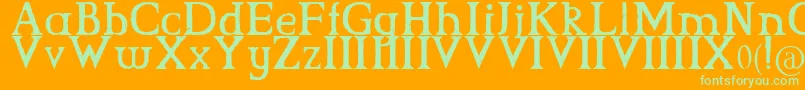 CsGrimrock Font – Green Fonts on Orange Background