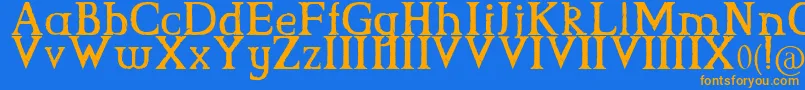 CsGrimrock Font – Orange Fonts on Blue Background