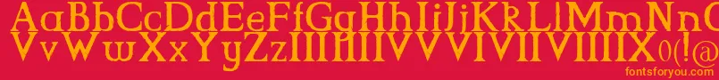 CsGrimrock Font – Orange Fonts on Red Background