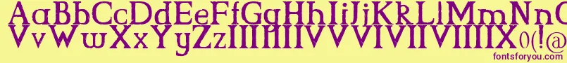 CsGrimrock Font – Purple Fonts on Yellow Background