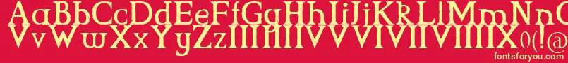 CsGrimrock Font – Yellow Fonts on Red Background