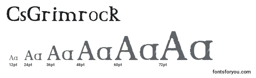 Größen der Schriftart CsGrimrock