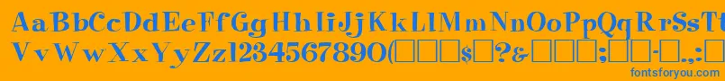 PixieRegular Font – Blue Fonts on Orange Background