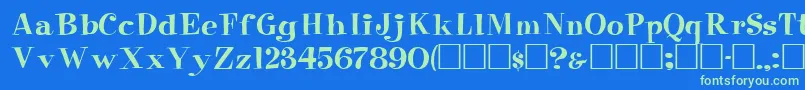 PixieRegular Font – Green Fonts on Blue Background