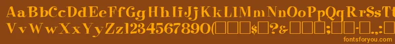 Czcionka PixieRegular – pomarańczowe czcionki na brązowym tle