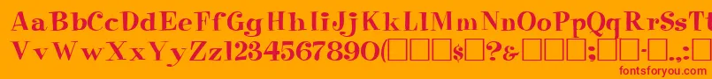 PixieRegular Font – Red Fonts on Orange Background