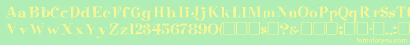 PixieRegular-fontti – keltaiset fontit vihreällä taustalla