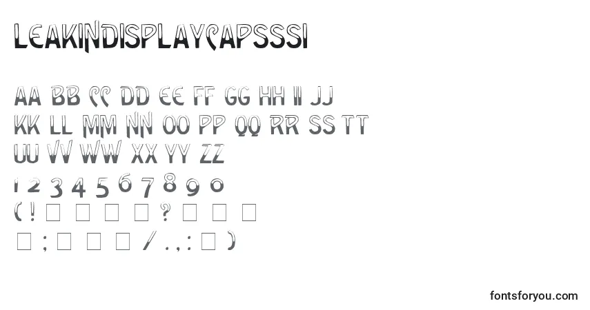 A fonte LeakinDisplayCapsSsi – alfabeto, números, caracteres especiais
