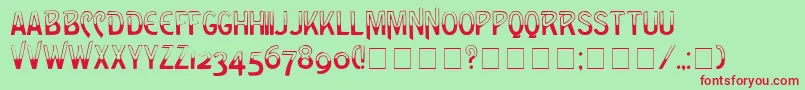 LeakinDisplayCapsSsi Font – Red Fonts on Green Background