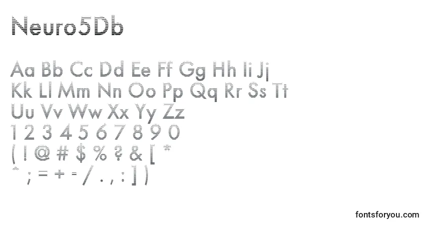 Шрифт Neuro5Db – алфавит, цифры, специальные символы