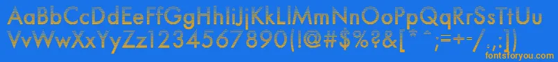 Neuro5Db Font – Orange Fonts on Blue Background