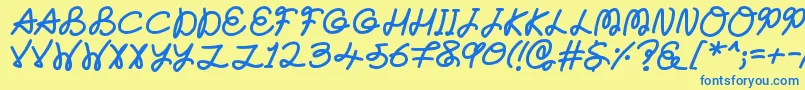 Forever Font – Blue Fonts on Yellow Background