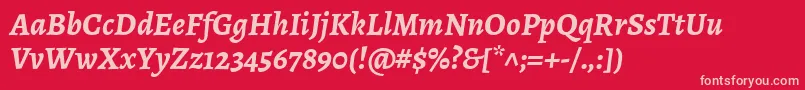 AlegreyaBolditalic Font – Pink Fonts on Red Background
