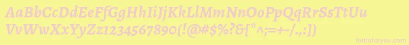 AlegreyaBolditalic Font – Pink Fonts on Yellow Background