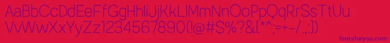 AustralSansStampThin Font – Purple Fonts on Red Background