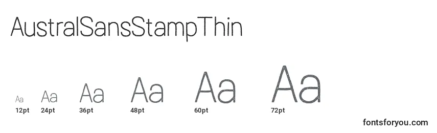 AustralSansStampThin Font Sizes