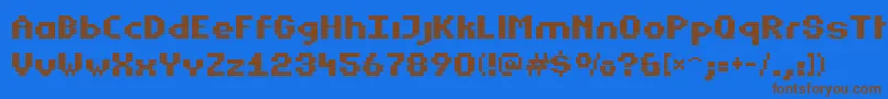 フォントEstrog – 茶色の文字が青い背景にあります。