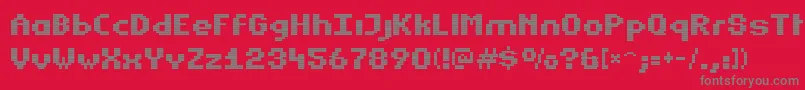 Estrog-Schriftart – Graue Schriften auf rotem Hintergrund
