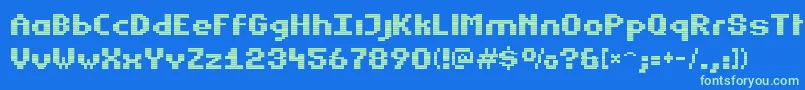 Estrog Font – Green Fonts on Blue Background