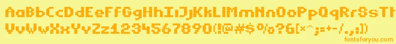 Estrog Font – Orange Fonts on Yellow Background