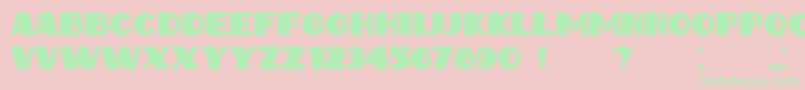 Intransitive Font – Green Fonts on Pink Background