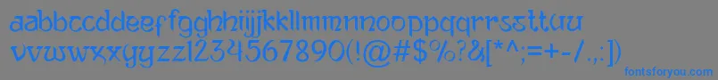 フォントAnandaNeptouch2 – 灰色の背景に青い文字