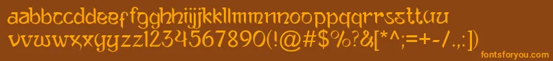 AnandaNeptouch2 Font – Orange Fonts on Brown Background