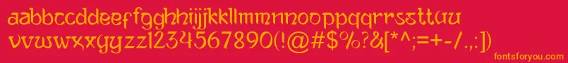 AnandaNeptouch2 Font – Orange Fonts on Red Background