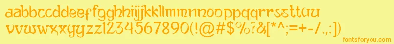 AnandaNeptouch2 Font – Orange Fonts on Yellow Background