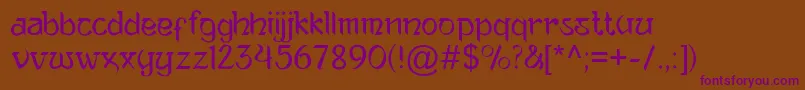 AnandaNeptouch2 Font – Purple Fonts on Brown Background