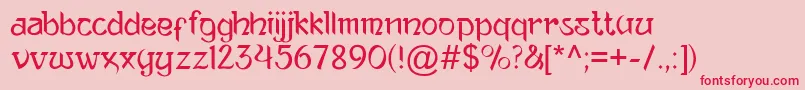 AnandaNeptouch2 Font – Red Fonts on Pink Background