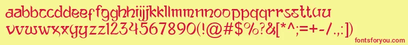 AnandaNeptouch2 Font – Red Fonts on Yellow Background