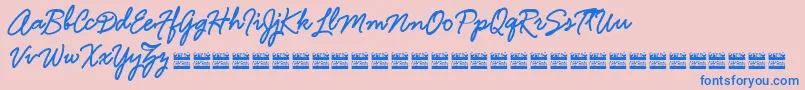 HamlineDemo Font – Blue Fonts on Pink Background