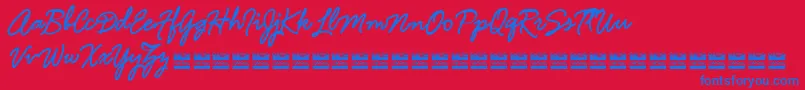 HamlineDemo Font – Blue Fonts on Red Background
