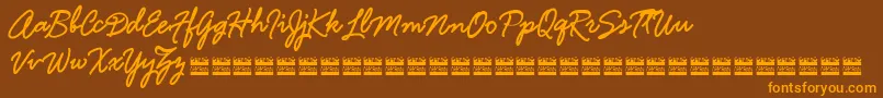 HamlineDemo Font – Orange Fonts on Brown Background