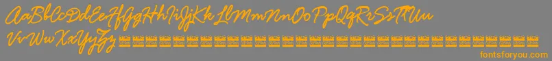 Czcionka HamlineDemo – pomarańczowe czcionki na szarym tle