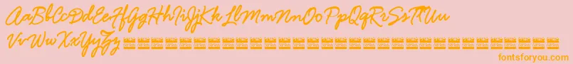 HamlineDemo Font – Orange Fonts on Pink Background