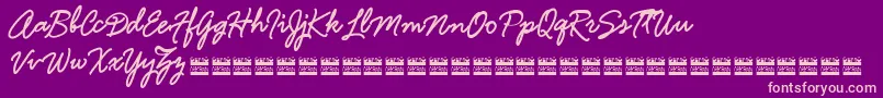 HamlineDemo Font – Pink Fonts on Purple Background