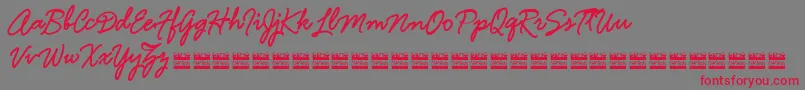 HamlineDemo Font – Red Fonts on Gray Background