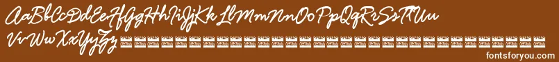 HamlineDemo-Schriftart – Weiße Schriften auf braunem Hintergrund