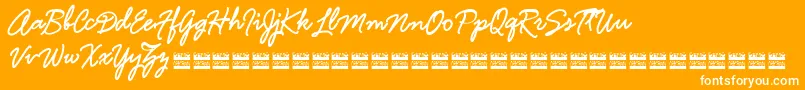 HamlineDemo-Schriftart – Weiße Schriften auf orangefarbenem Hintergrund