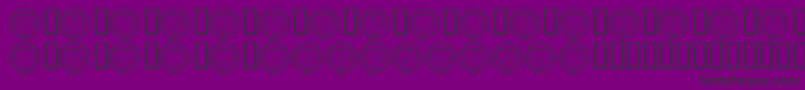 フォントCrossStitchHearts – 紫の背景に黒い文字