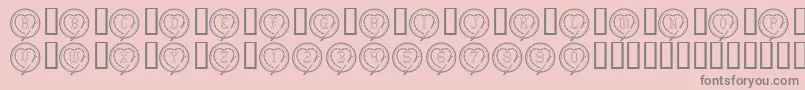 CrossStitchHearts Font – Gray Fonts on Pink Background