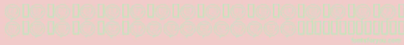 CrossStitchHearts Font – Green Fonts on Pink Background