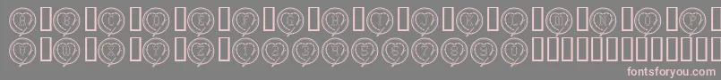 Fonte CrossStitchHearts – fontes rosa em um fundo cinza