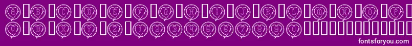 CrossStitchHearts Font – White Fonts on Purple Background